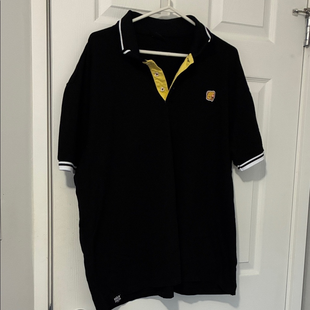 Black with yellow accent Milk Mocha Bear polo shirt